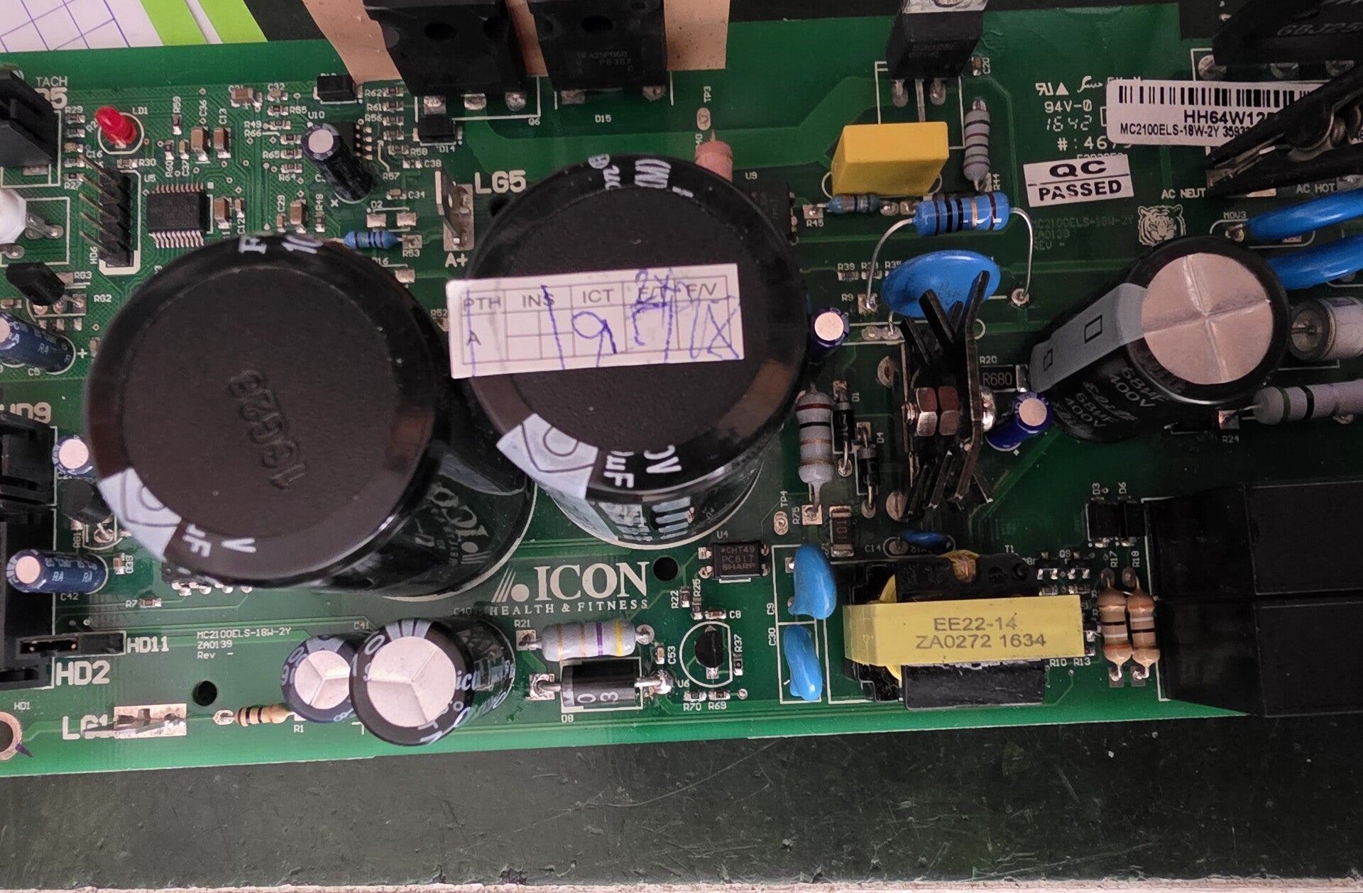 Placa de control ICON MC2100ELS-18W-2Y de una cinta de correr